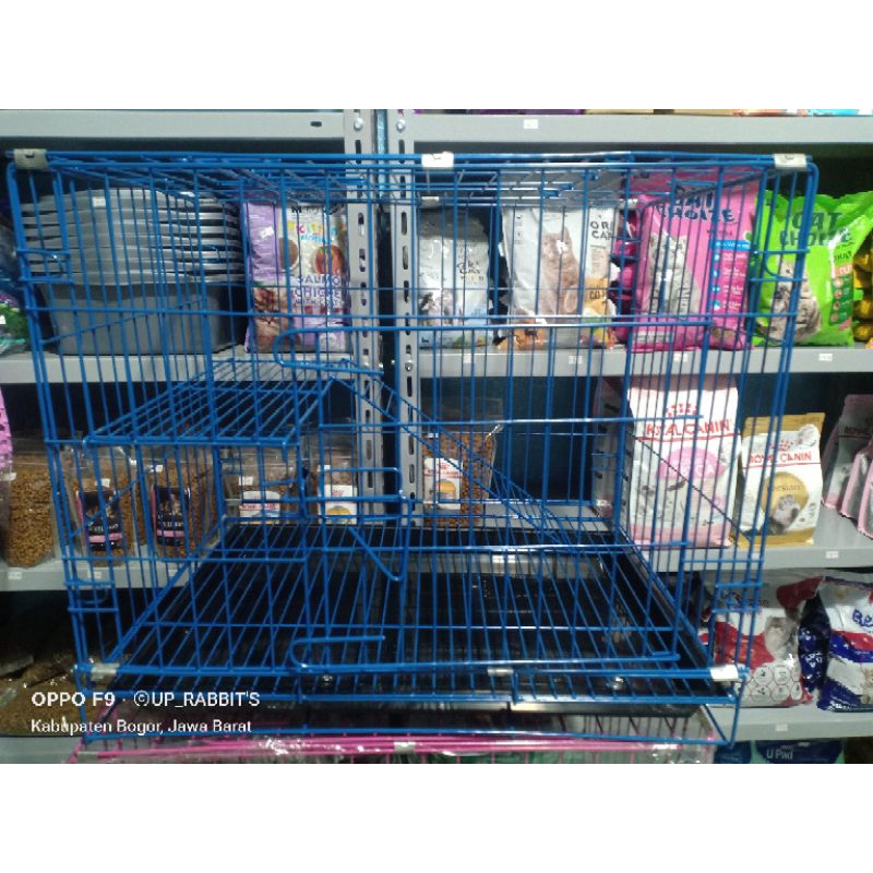 kandang besi lipat 60x40x50 tingkat 1 kandang kucing kelinci marmut-1