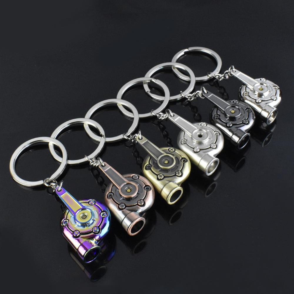 Lanfy Gantungan Kunci Kreatif Spinning Turbine Colorful Key Ring