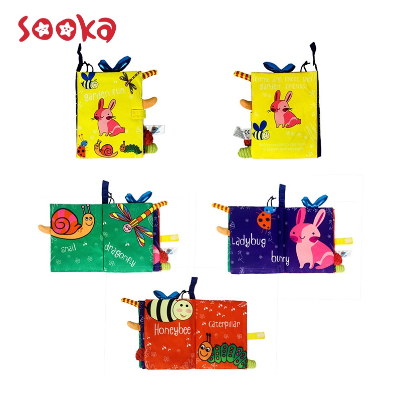 SOOKA Buku Bantal Bayi Edukasi Bahan Cotton/ Mainan Bayi Softbook/ Buku kain Bayi Aman Dari Gigitan Bayi/ Cloth Book Washable SK-GGF1013