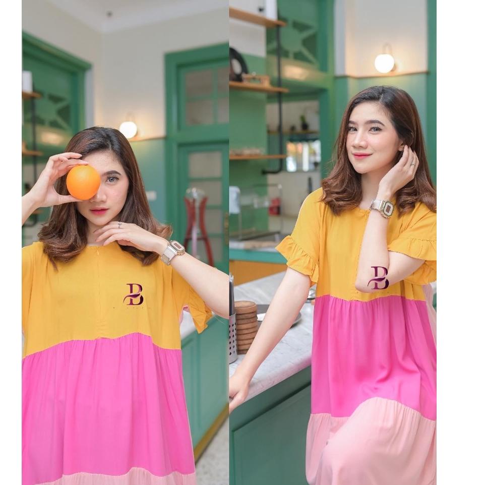 TDN.21Jl22ᴹ - | MIDI DRESS KOMBINASI | DASTER ICECREAM | DASTER SUSUN KOMBINASI BUSUI | DASTER ANDIN