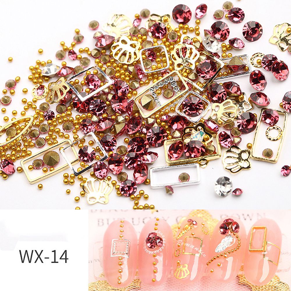 Mxbeauty Stiker Sequin Glitter Berlian Imitasi 3d Bentuk Kotak Holografik Multi Warna Dekorasi Nail Art Diy