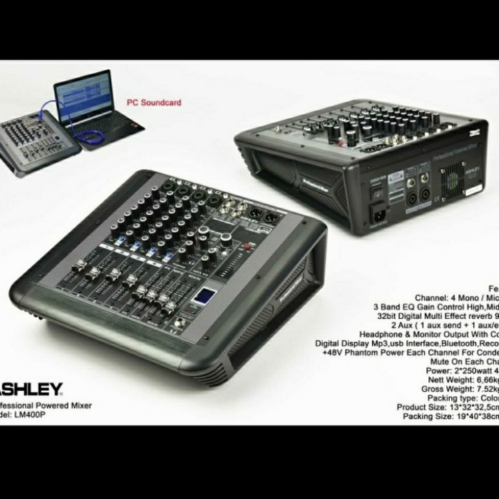 power Mixer Audio Ashley L400P original Produk Ashley 4Channel LM 400 P