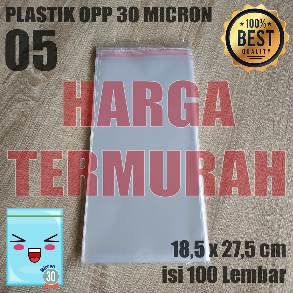 

RN PLASTIK OPP TEBAL 18,5 x 27,5 cm 30 Micron (0,5) PLASTIK KEMASAN ISI 100 PCS