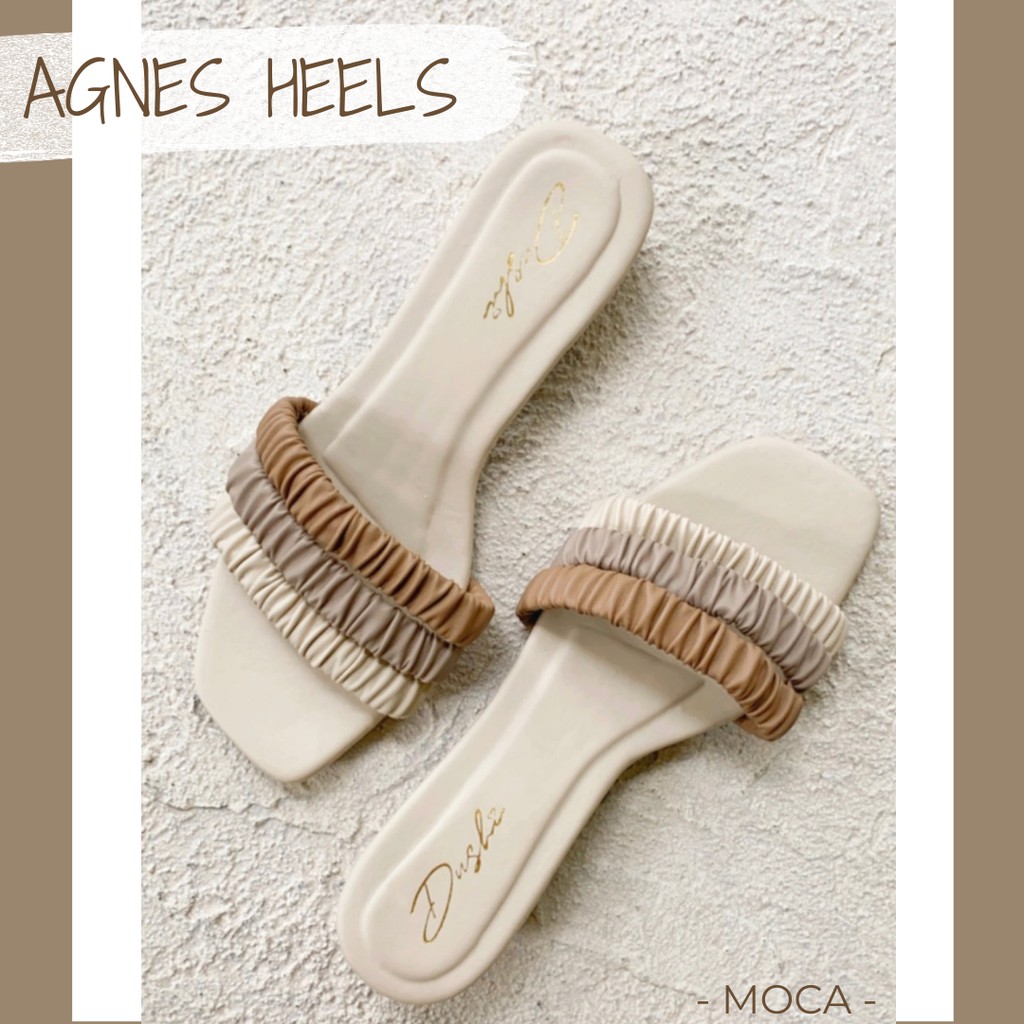 Agnes heels - Sandal kerut wanita hak tahu