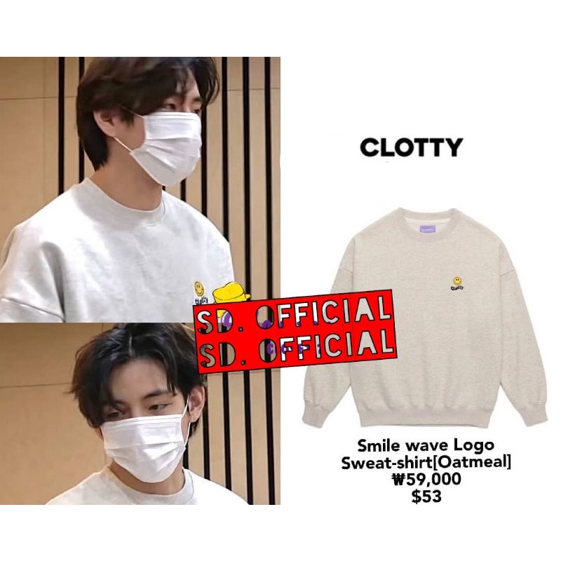 Sweater Basic Bangtan KIM Taehyung Festa Logo Smile Clotty