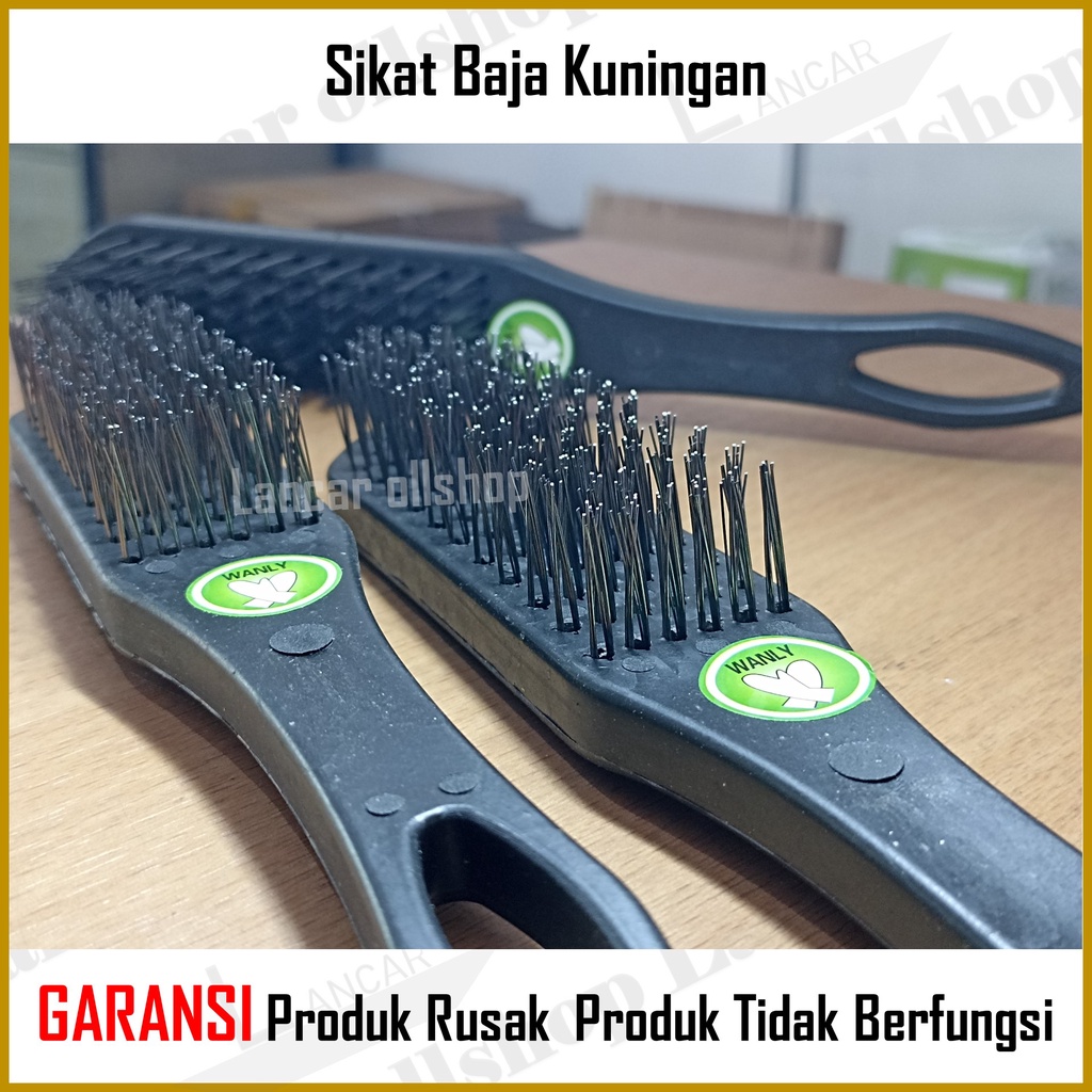 Sikat Kawat Baja Kuningan Gagang Kayu Pegangan Plastik PVC Pembersih Karat Waja Brush Steel Wire 106