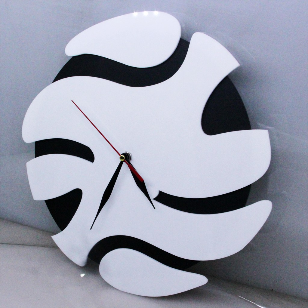 Jam Dinding Akrilik Modern Simple Minimalis Putih Hitam