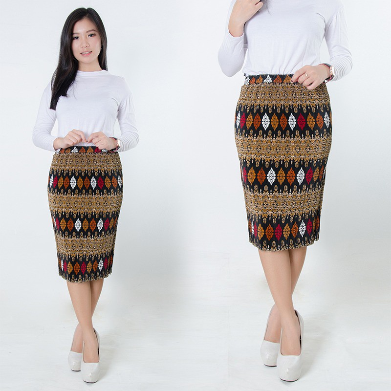 SB Collection Rok Plisket Hariati Pendek Midi Batik Jumbo Wanita
