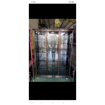 Rak Piring Alumunium model Bungkus 3 Pintu