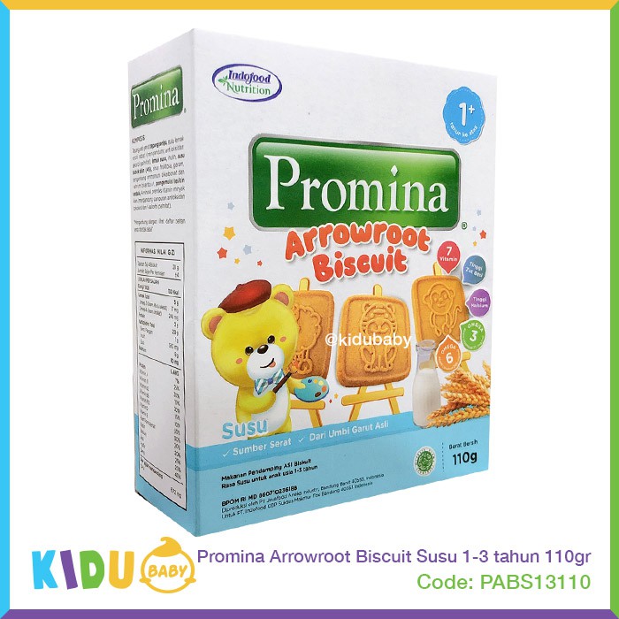 Promina Arrowroot Biscuit Keju Susu 1-3 tahun 110gr Biskuit Bayi Cemilan Bayi Makanan Bayi Kidu Baby
