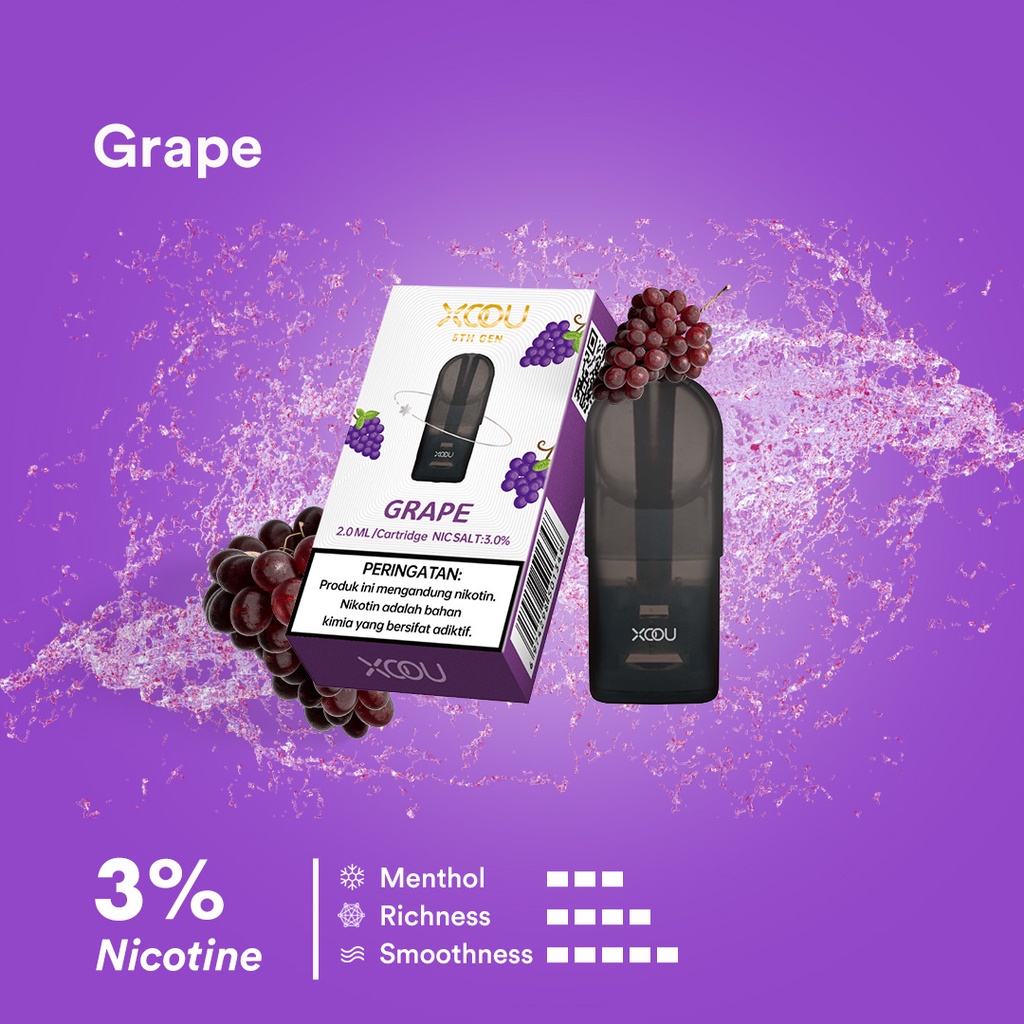 [PNCSID] [RELX COMPATIBLE] XOOU Mint Flavour Pods / Cartridge - Grape