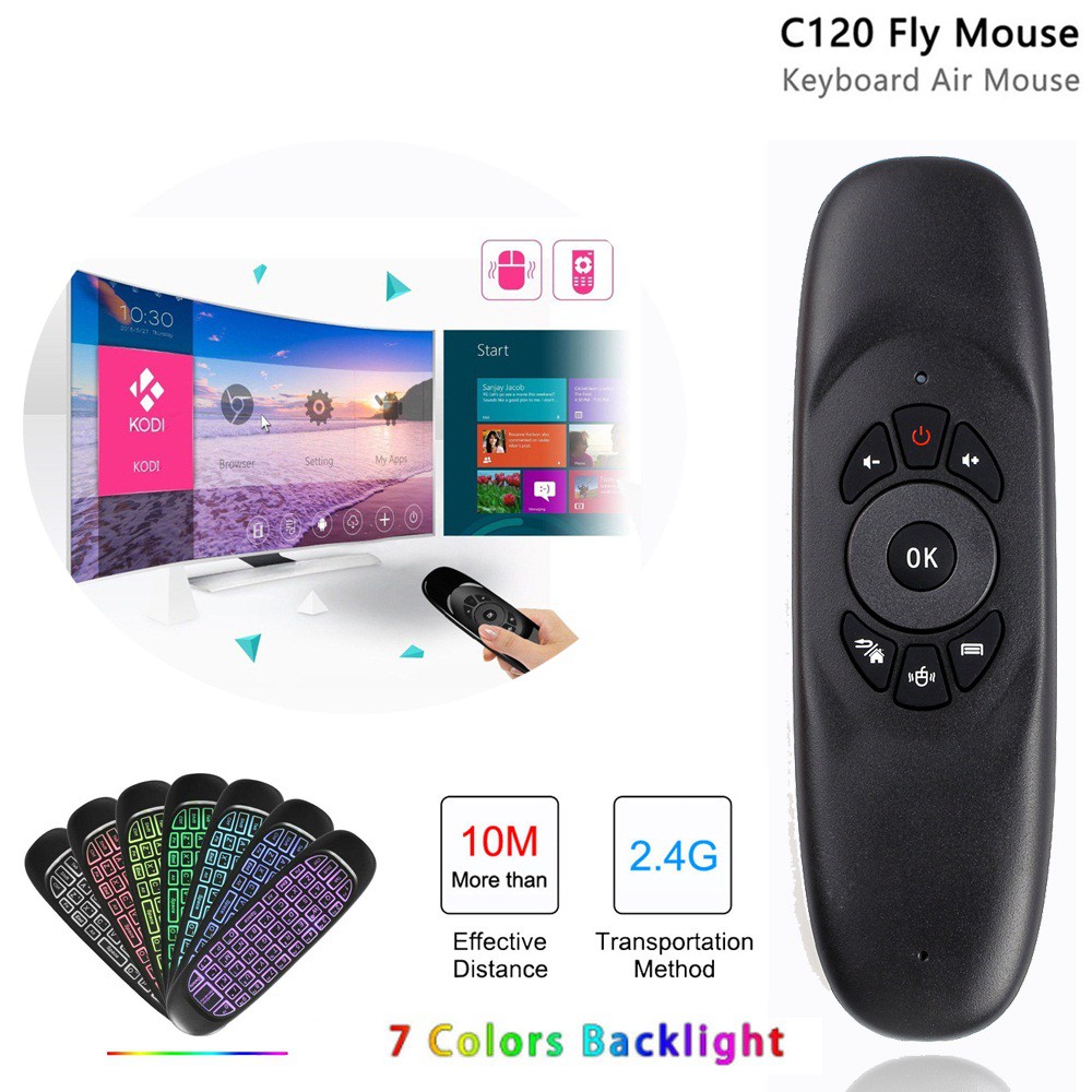 Remote TV backlight Mini C120 2.4G Wireless Air Mouse Remote Keyboard TV - 460170