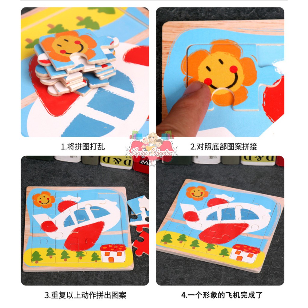 [BIG SALE] MAINAN EDUKASI ANAK PUZZLE 16 KEPING KAYU MONTESSORI - Animal