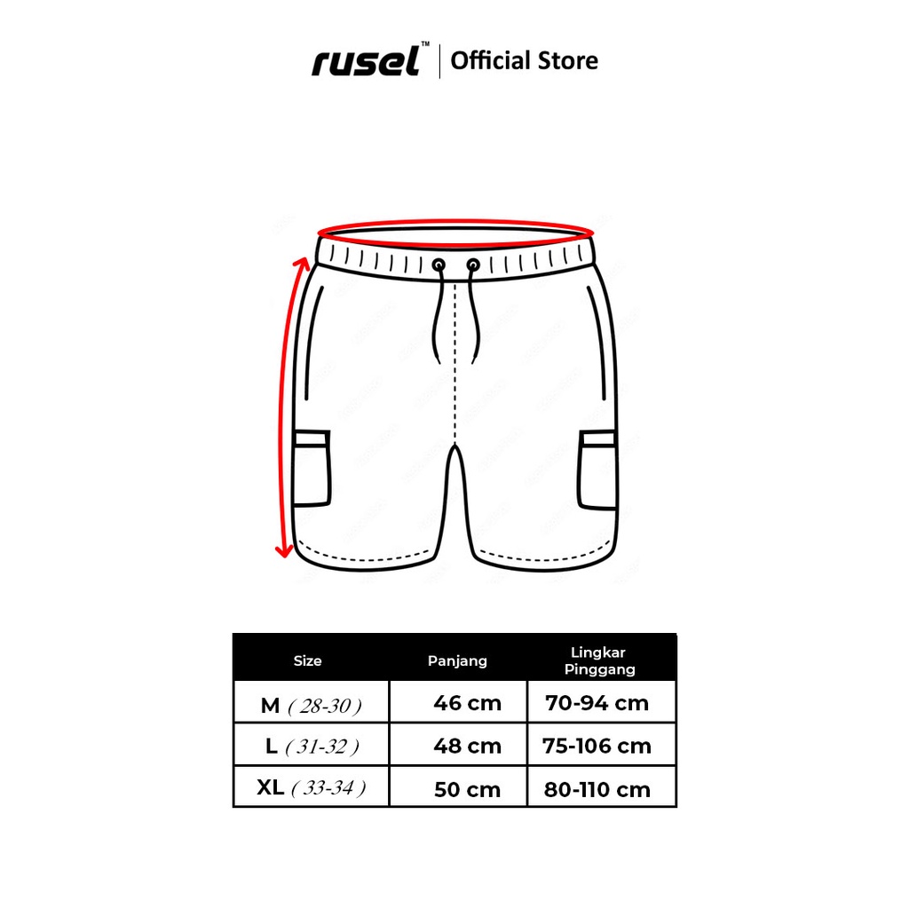 RUSEL CO I Short Pants I Celana Kargo Pria I Celana Pendek Pria