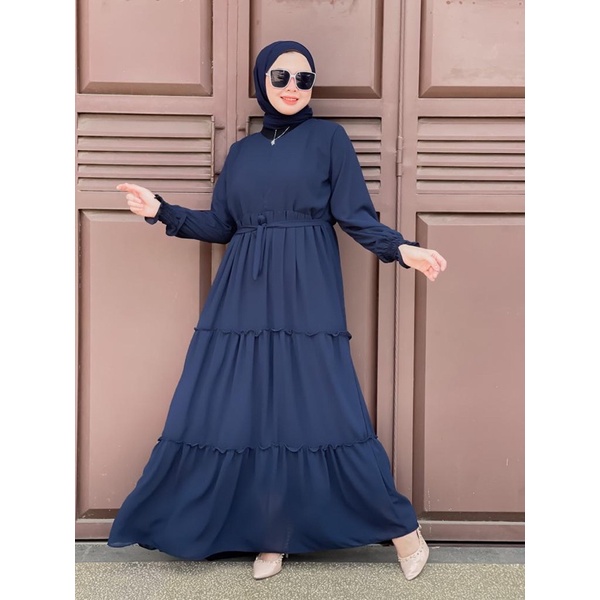 Gamis ceruty susun / gamis canda / gamis canda rempel
