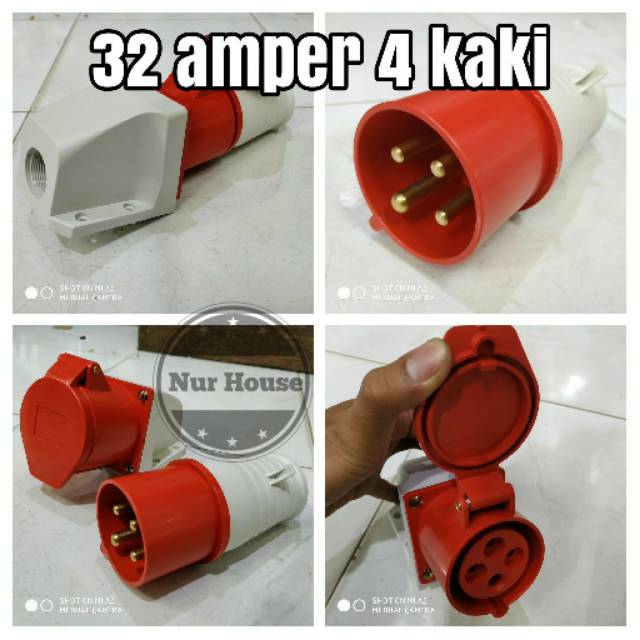 steker genset stopkontak genset 32 amper 4 kaki