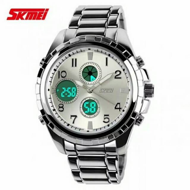 Jam tangan pria digital analog SKMEI 1021 Silver