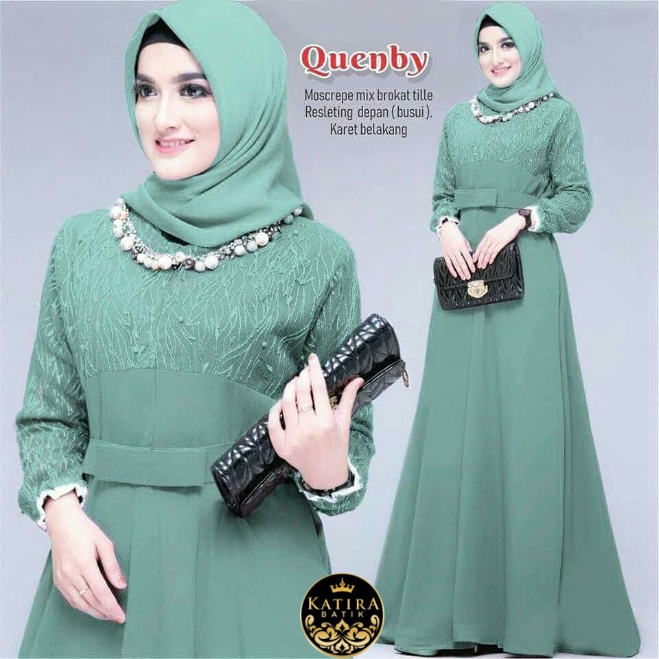 GAMIS WANITA  ADA JUMBO LD 110 GAMIS QUENBY GAMIS PESTA TILE BRUKAT BUSUI FRIENDLY GAMIS WANITA GAMI