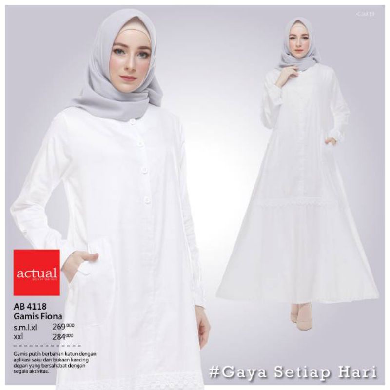 GAMIS ACTUAL BASIC PUTIH SIZE XL