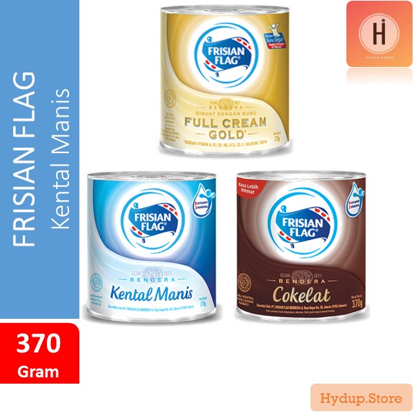 

Frisian Flag Bendera Kaleng | Susu Kental Manis Bendera | Putih Cokelat Gold 370 Gram