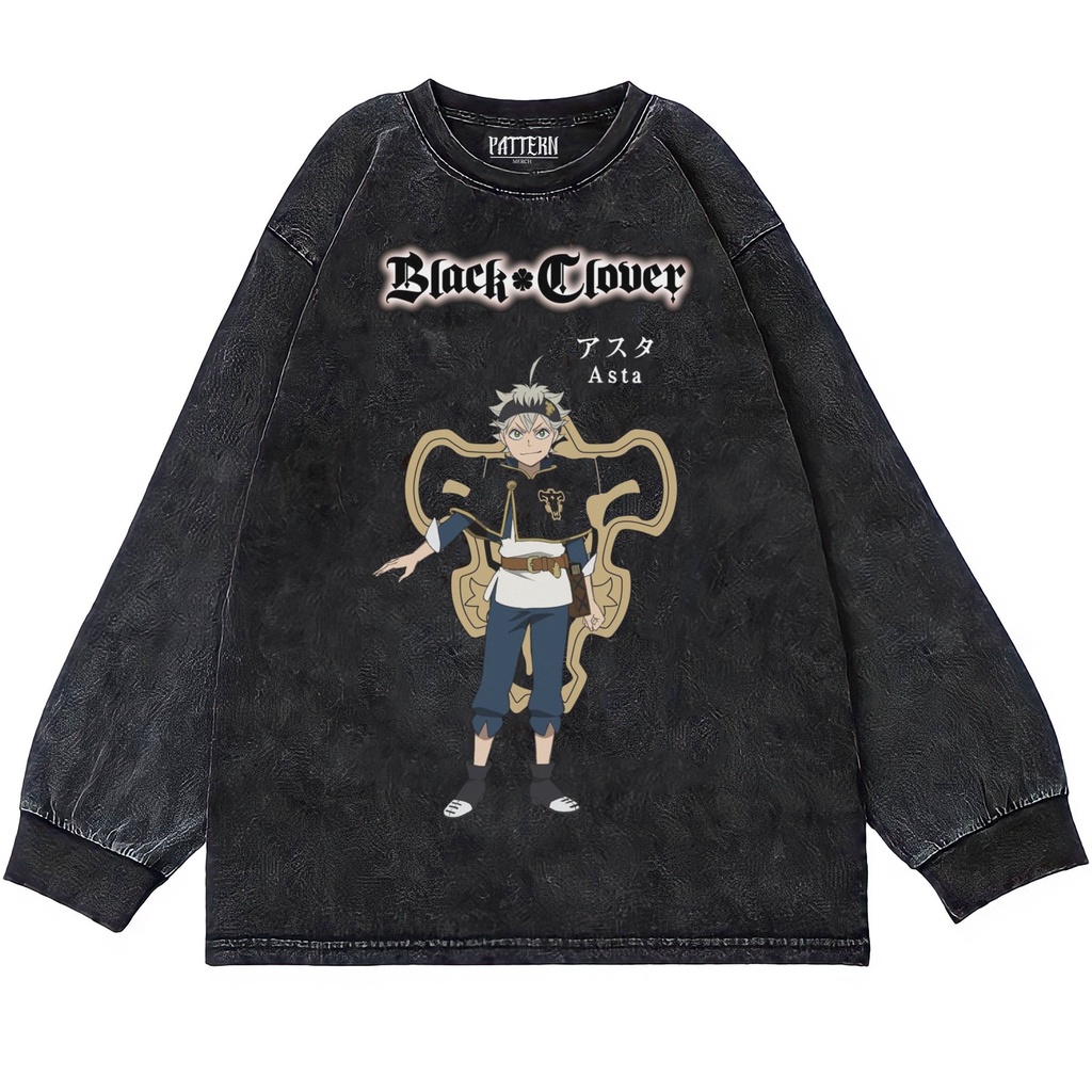 KAOS OVERSIZE | OVERSIZE LONGSLEEVE | T-SHIRT OVERSIZE | WASHING | KAOS ANIME BLACK CLOVER ASTA STRE