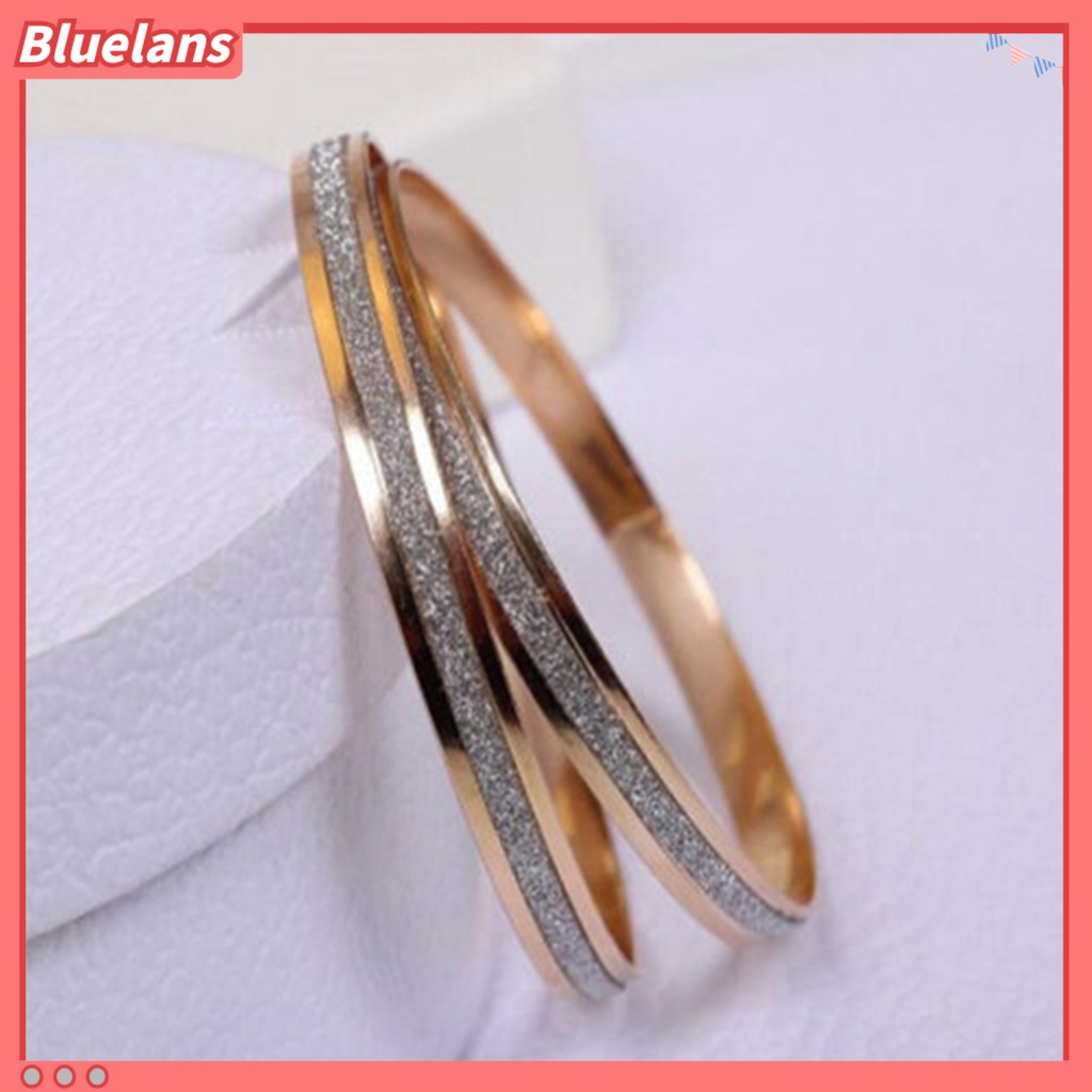 Bluelans Bangle Exquisite Fadeless Women Simple Middle Frosted Circle Bracelet Dating