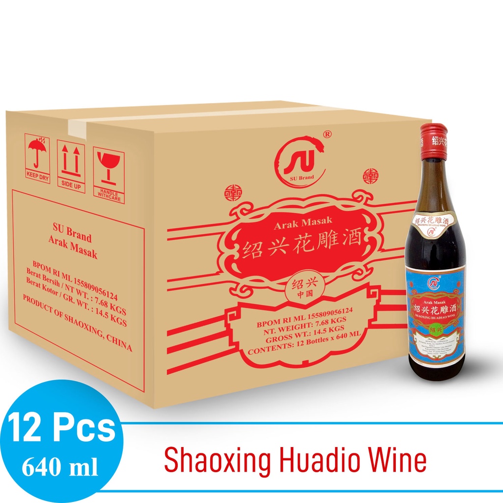 

SU Brand Shaoxing Huadio cuka masak 640 ml - 1 Carton Dus