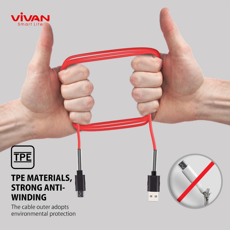 Charger HP VIVAN Dual USB 2.4A White DD01 + Kabel Micro USB Android Red FM100 Original