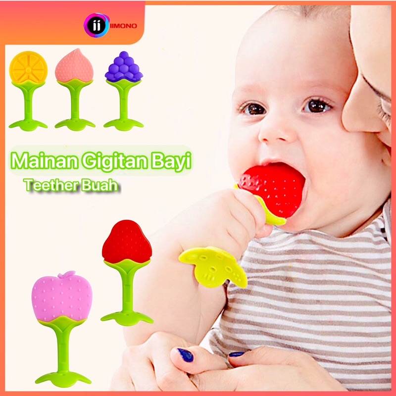 GIGITAN BAYI BENTUK BUAH / TEETHER BAYI BPA FREE / MAINAN GIGITAN BAYI / BABY TOOTH TEETHER SILICONE