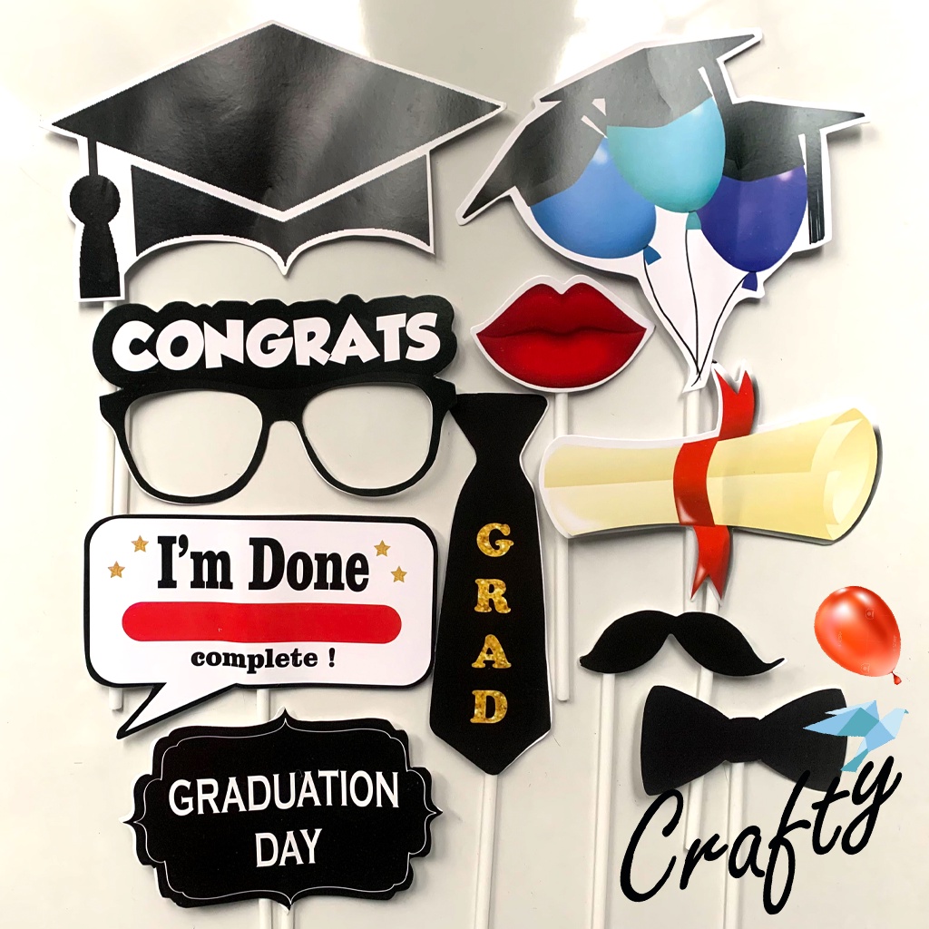 Photobooth PROPS tema GRADUATION WISUDA Kertas Stick