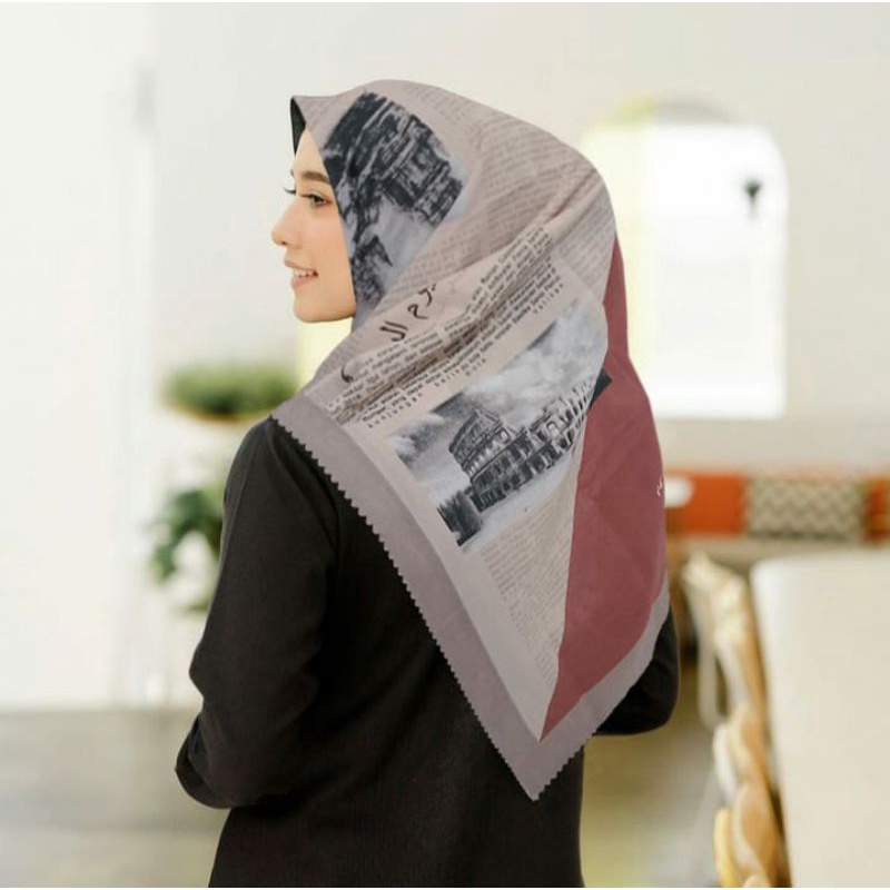 Hijab Segi Empat Jumbo Koran Arab Etnik Voal