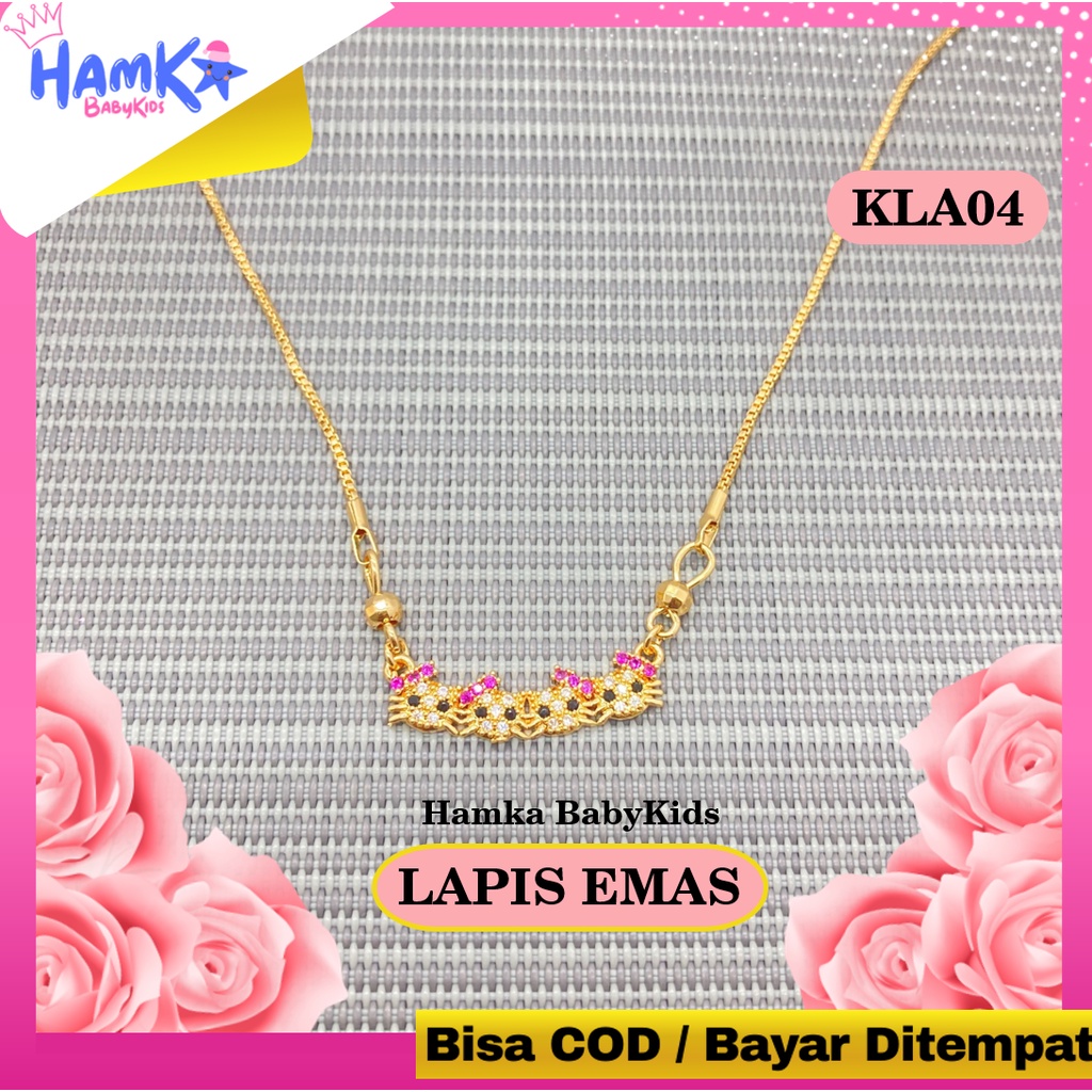 Perhiasan Kalung Anak Perempuan Permata Xuping Lapis Emas KLA04.06 Hallo Kitty Bayi Titanium