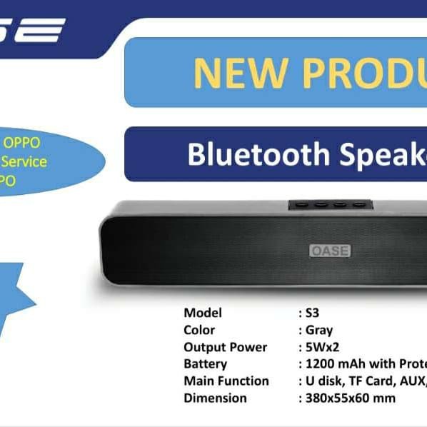 SPEAKER BLUETOOTH OASE S3 ORIGINAL GARANSI RESMI OASE