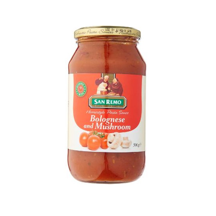 San Remo Pasta Sauce Bolognase & Mushroom 500gr | Shopee ...