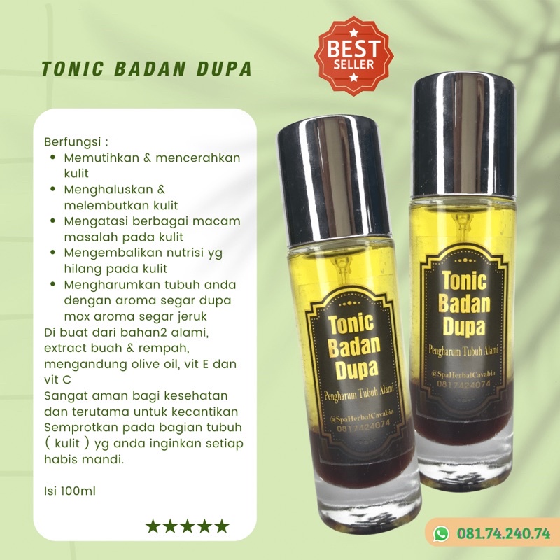 Tonik Badan / Parfum pengantin Aroma Dupa spa herbal cavabia
