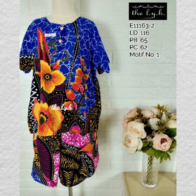 Daster Setelan Kulot Pendek Batik Kencana Ungu E11163-2