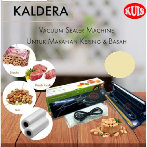 Mesin Vacuum Dan Sealing Makanan Basah Dan Kering 2 In 1 Kaldera / FOOD VACUUM SEALER KALDERA