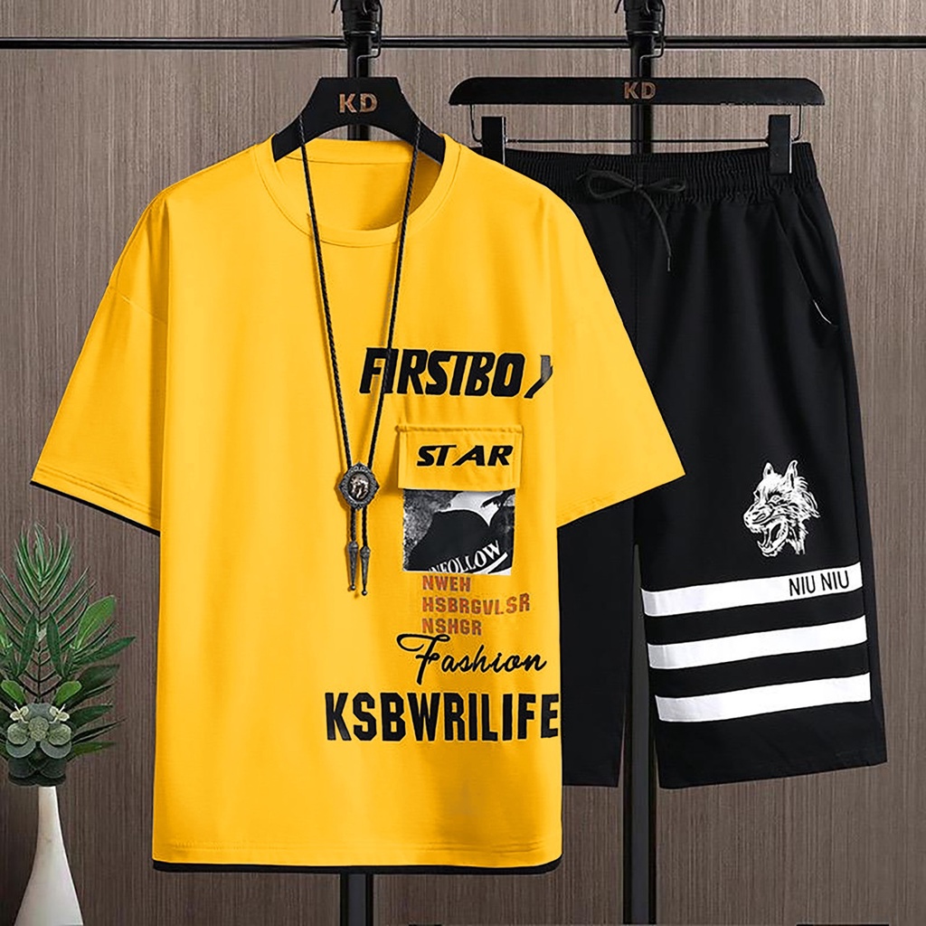 COD/ARPIOSSHOP - STELAN FIRSTBOY - SETELAN PRIA KEREN SATU SET ( KAOS + CELPEN )