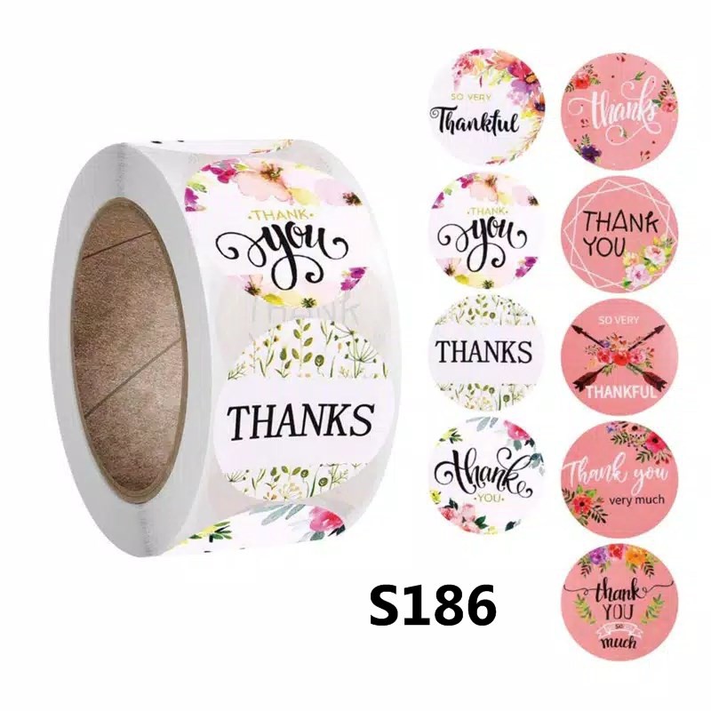 

Stiker Sticker Thank You Shabby Label Kemasan Segel Packaging Sealer Decoration Box Dus Hampers S186