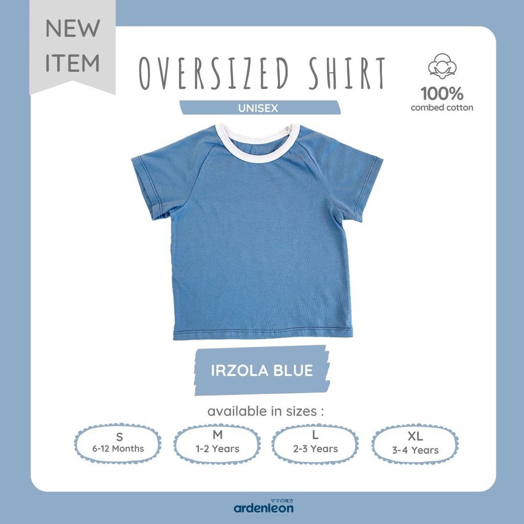 ARDENLEON Oversized Shirt Kids / Kaos Santai Rumah Polos Simple Anak Arden Leon