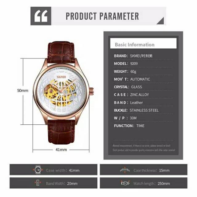 Jam Skmei 9209 automatic bergaransi free carton box