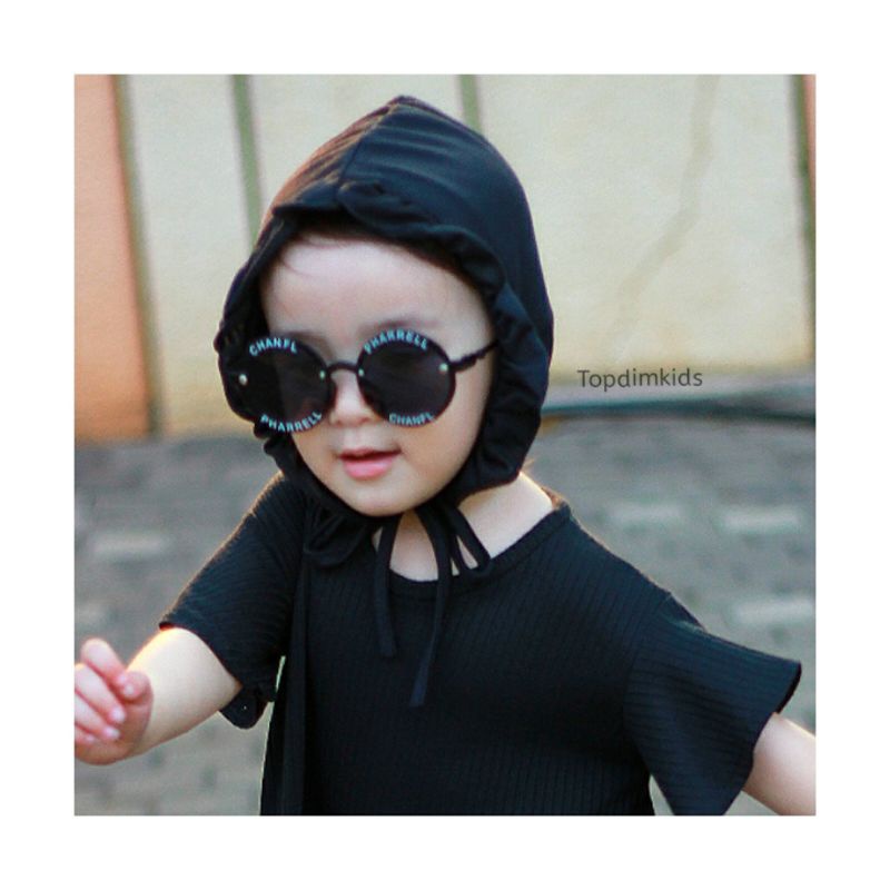 Topdimkids Topi Bonet Ruffle Bonet Topi Noni Bonet Renda Topi Bayi Aksesoris Anak Bayi Polos Basic-3