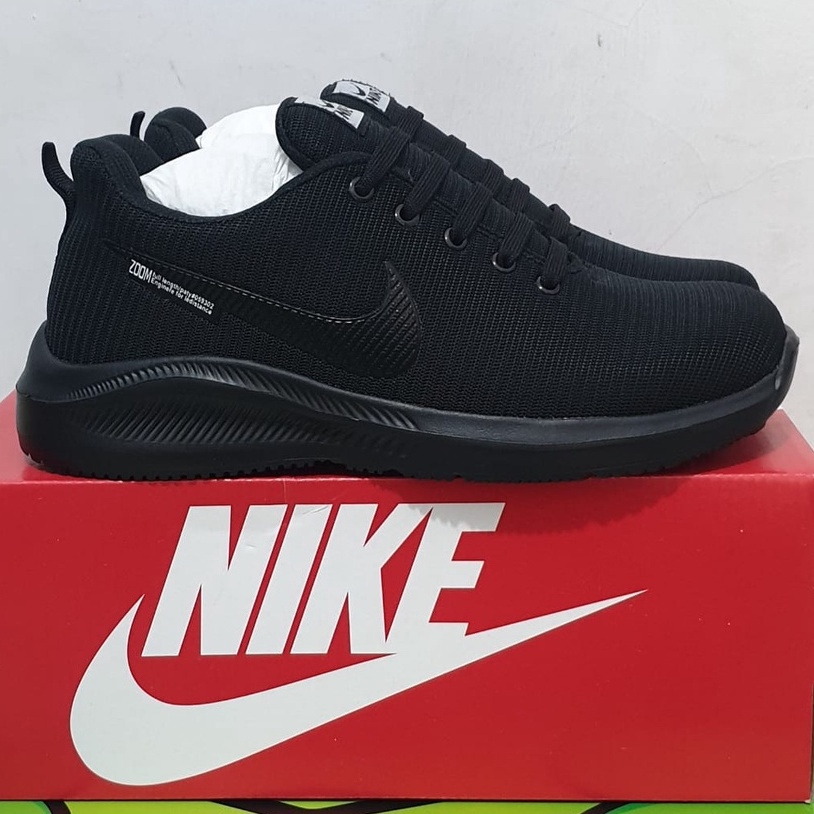 SEPATU SEKOLAH HITAM POLOS NIKE ZOOM PRIA WANITA MODEL SPORTY FULL BLACK