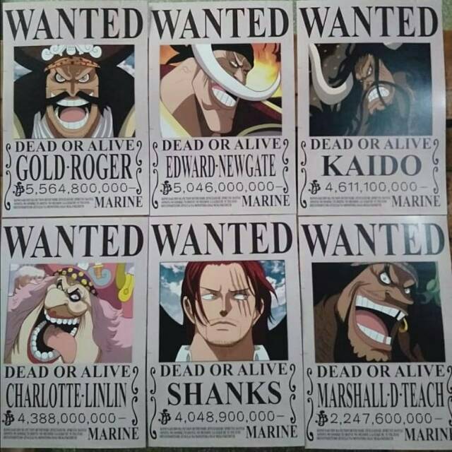 Poster Bounty One Piece Yonkou Gol D Roger Shopee Indonesia