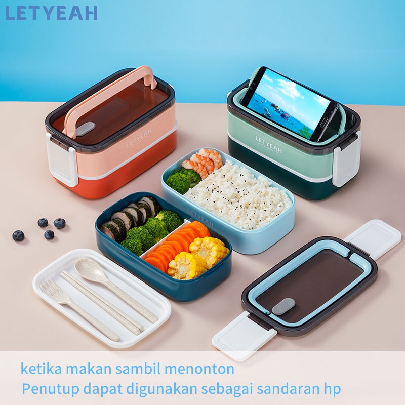 letyeah Lunch box 2 susun 1600ML/Tempat makan 2 tingkat Portable