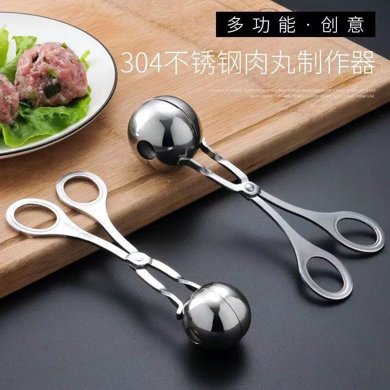 ALAT CETAKAN BAKSO BASO STAINLESS STEEL SCOOP ES KRIM ADONAN DAGING ICE CREAM BOLA PEMPEK