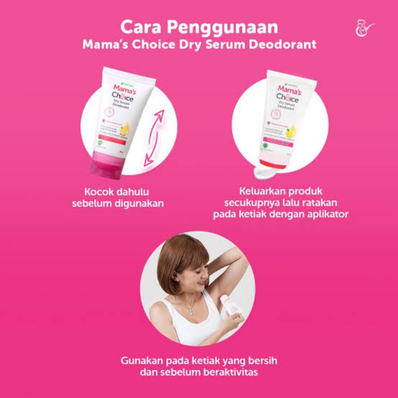 Mama Choice Deodorant Dry Serum 50ml - Penghilang Bau Badan Ketiak Ibu Hamil