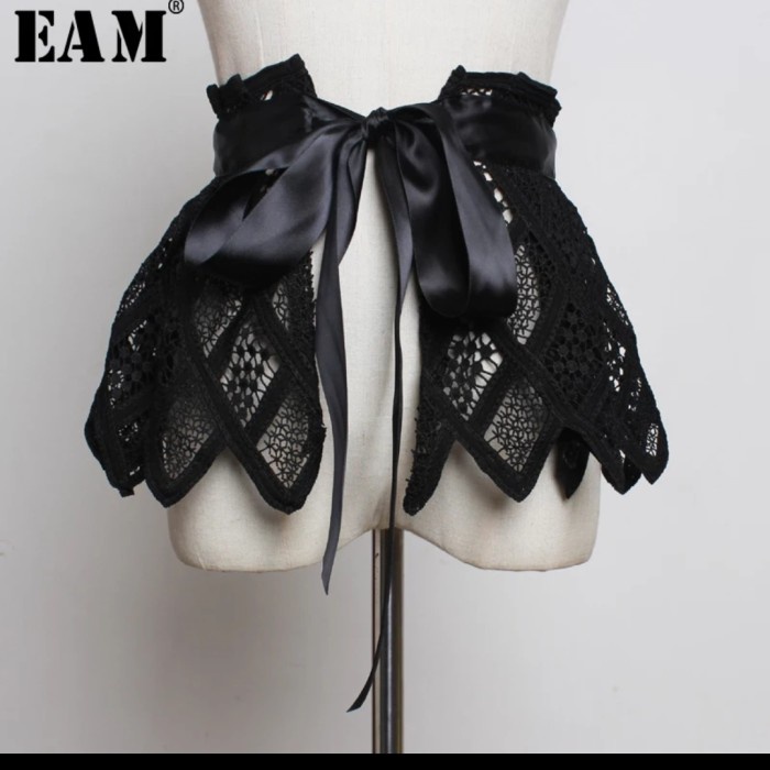 (tr) cummerbund lace obi wide belt runaway / ikat pinggang renda wanita (TERBARU)