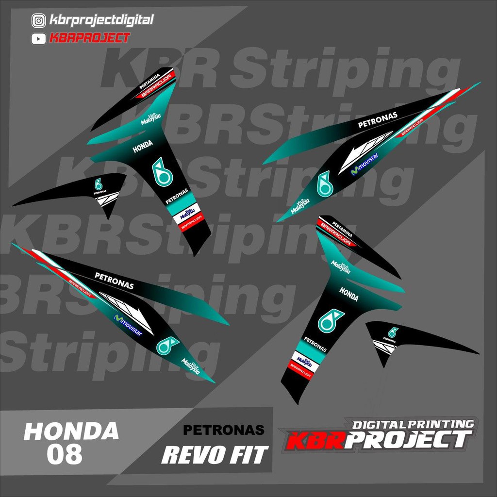 (cod) Stiker Motor REVO FIT - Aksesoris Motor - Motor REVO FIT  - Striping Sticker PETRONAS Kbr 08