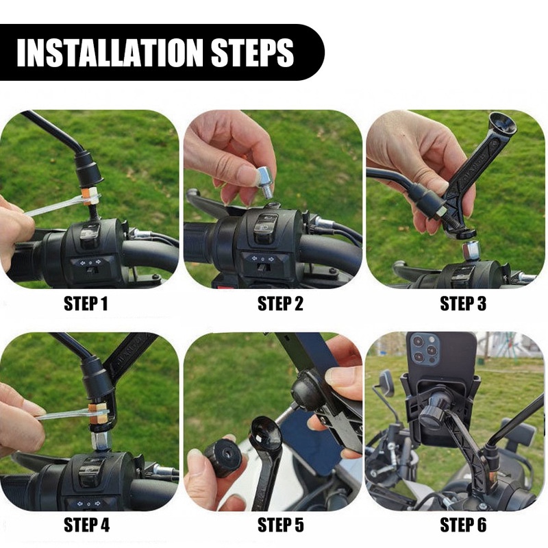 Bracket Klip Holder Handphone / GPS Universal Anti slip Bahan Aluminum Alloy Untuk Sepeda / Motor Android / iPhone